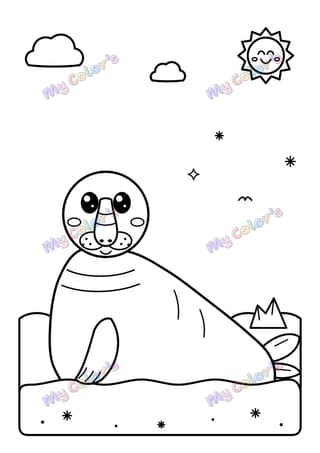 Coloriage L’éléphant de mer à imprimer