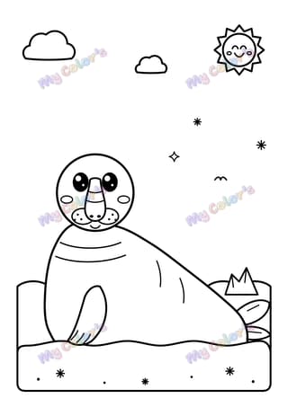 The elephant seal printable coloring page