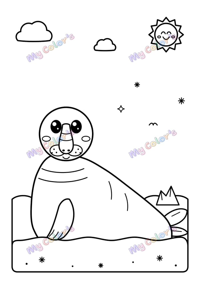 Coloriage L’éléphant de mer à imprimer