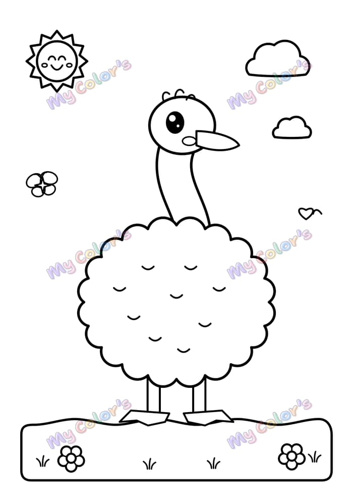 Coloriage L’émeu à imprimer