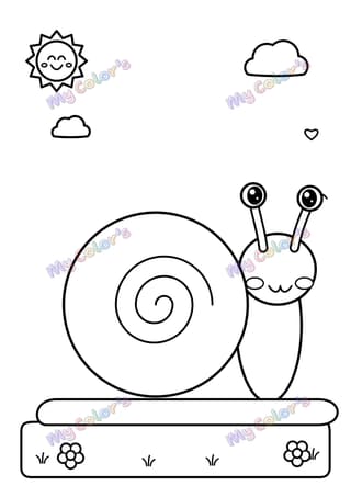 Coloriage L’escargot en balade à imprimer