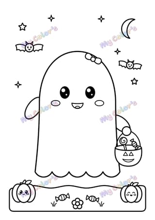 Coloriage Le fantôme gentil à imprimer