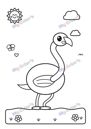 Coloriage Le flamant rose à imprimer