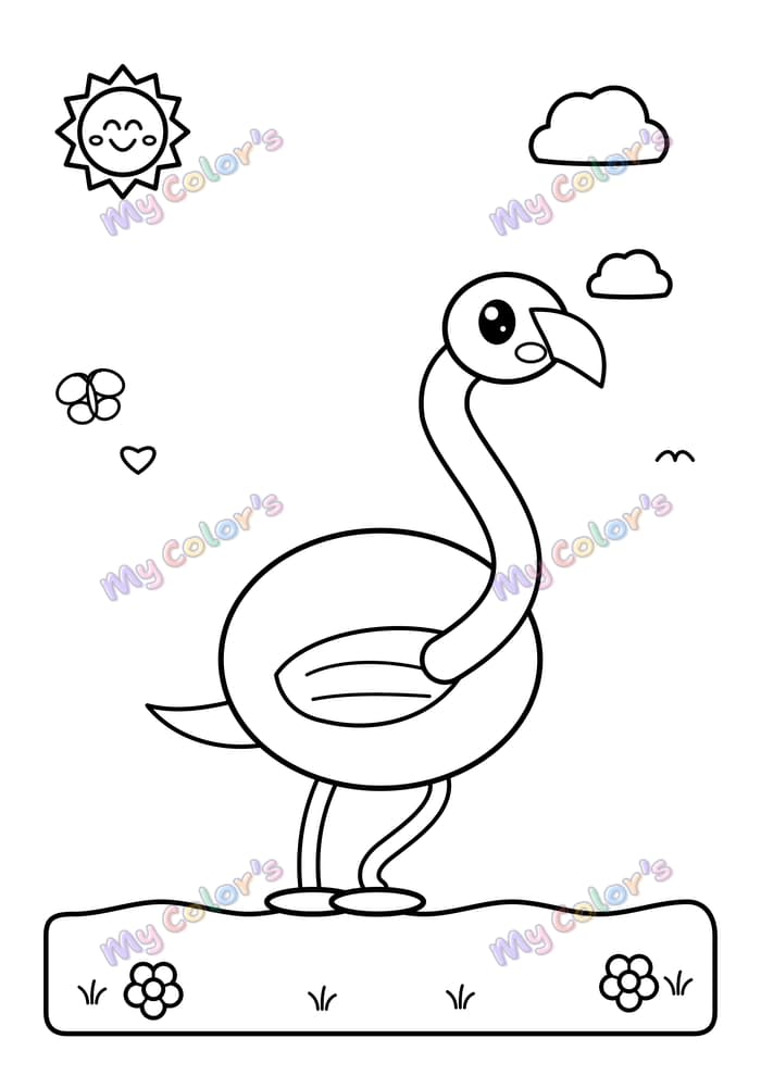 Coloriage Le flamant rose à imprimer