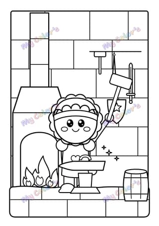 Coloriage La forge du château à imprimer