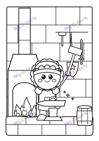 Coloriage La forge du château à imprimer