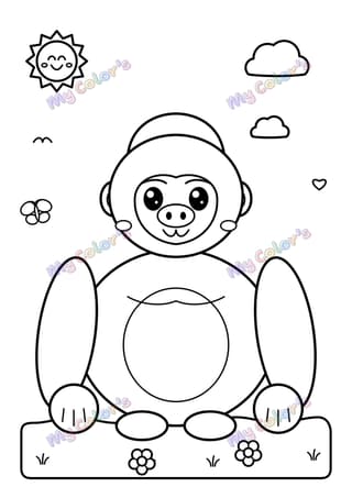 Coloriage Le gorille costaud à imprimer