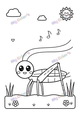 Coloriage Le grillon chanteur à imprimer