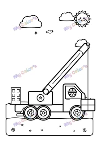 Coloriage La grue mobile à imprimer
