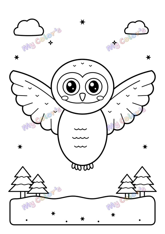 Coloriage Le harfang des neiges à imprimer