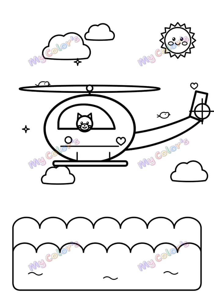Coloriage L’hélicoptère à imprimer