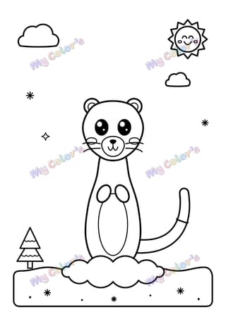 Coloriage L’hermine des neiges à imprimer