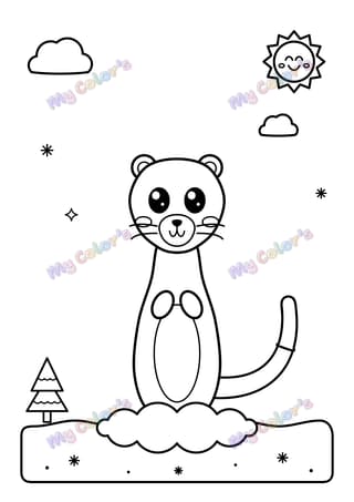 The snowy stoat printable coloring page