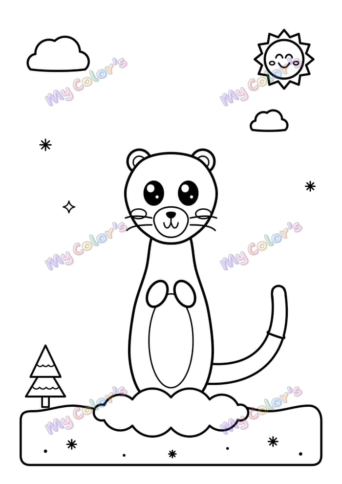 Coloriage L’hermine des neiges à imprimer