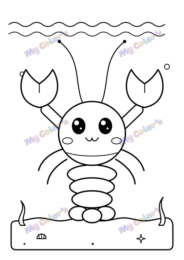 Coloriage Le homard aux grosses pinces à imprimer