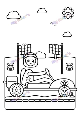 Coloriage Le kart à imprimer