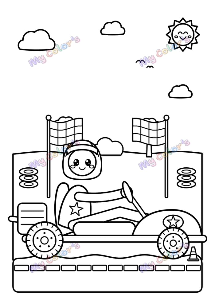 Coloriage Le kart à imprimer