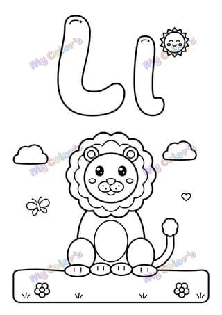 Coloriage La lettre L comme lion à imprimer