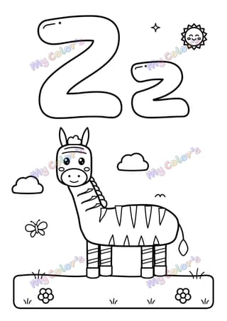 Coloriage La lettre Z comme zèbre à imprimer