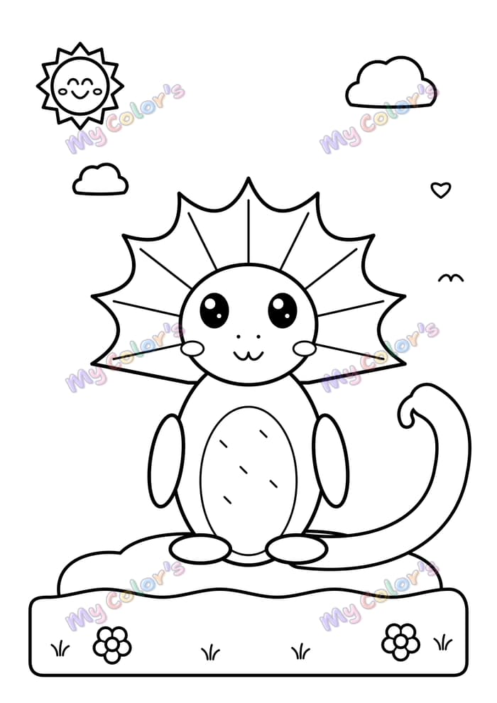 Coloriage Le lézard à collerette à imprimer