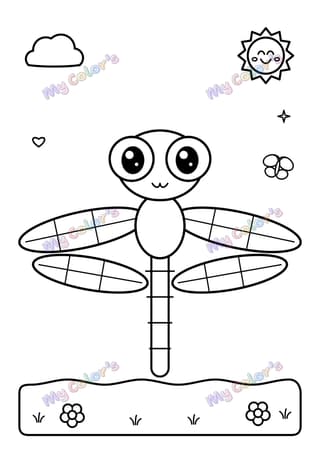 Coloriage La libellule à imprimer