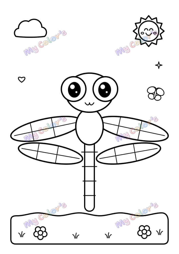 Coloriage La libellule à imprimer