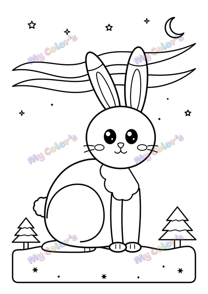 Coloriage Le lièvre arctique à imprimer
