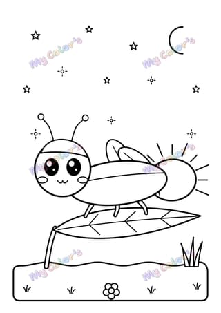 Coloriage La luciole dans la nuit à imprimer