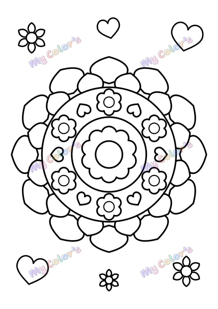 Coloriage Mandala couronne de feuilles à imprimer