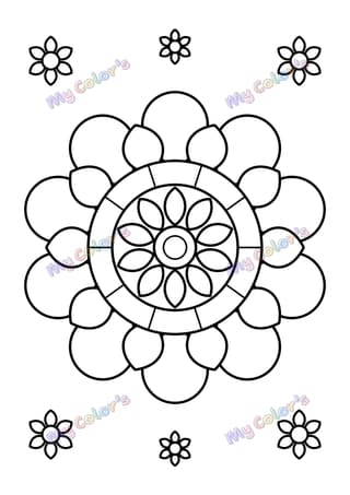 Coloriage Mandala double corolle à imprimer