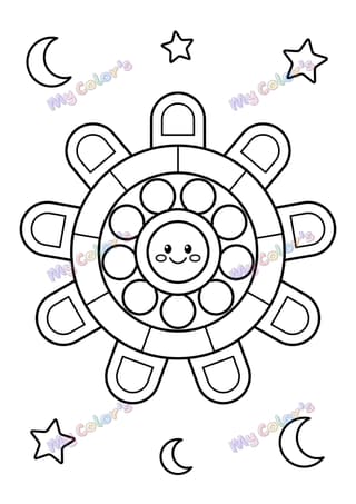 Coloriage Mandala rosace magique à imprimer