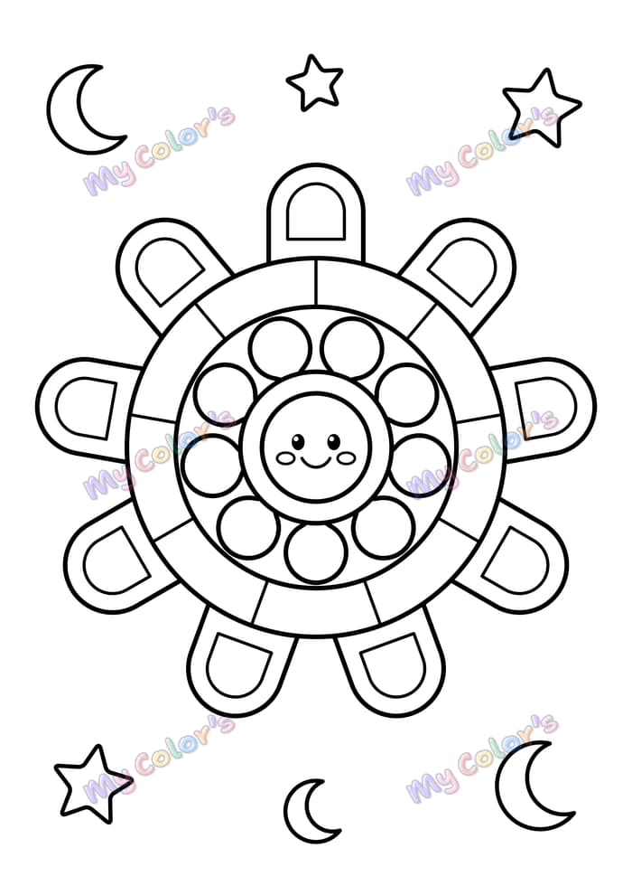 Coloriage Mandala rosace magique à imprimer