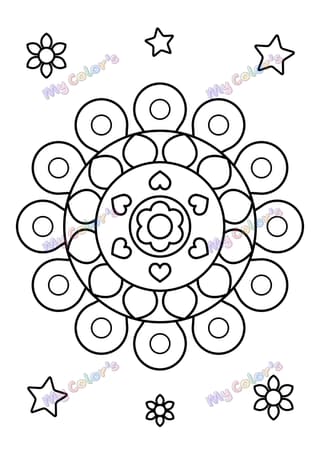 Coloriage Mandala soleil de pétales à imprimer