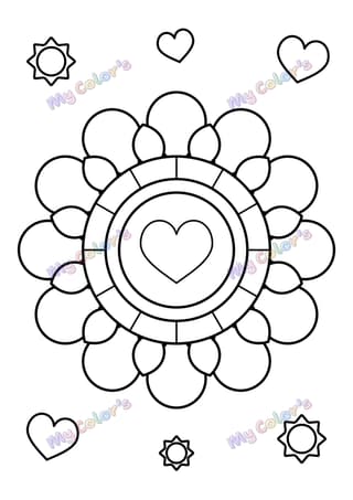 Coloriage Mandala tournesol à imprimer