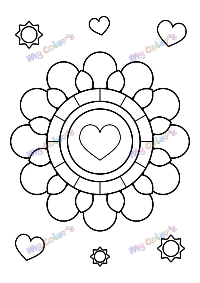 Coloriage Mandala tournesol à imprimer