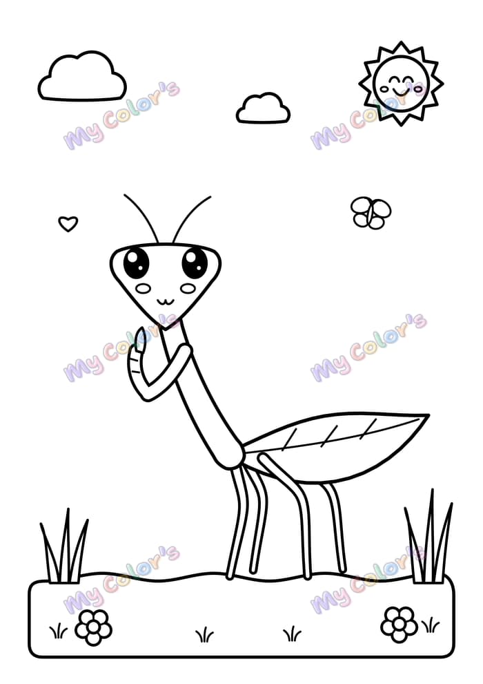 Coloriage La mante religieuse à imprimer