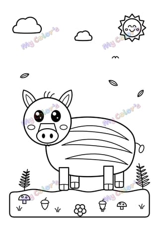 Coloriage Le marcassin rayé à imprimer