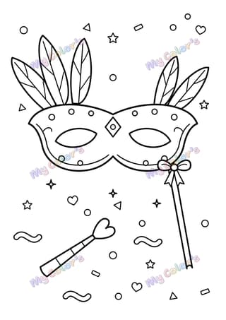 Coloriage Le masque du carnaval à imprimer
