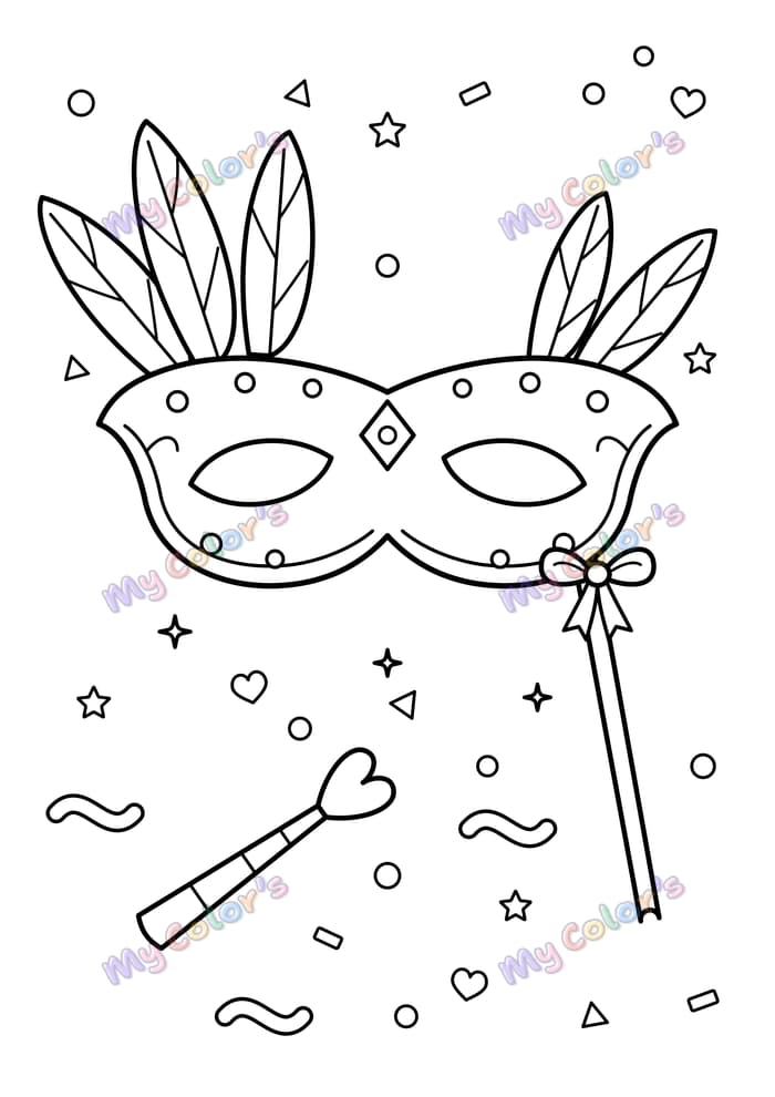 Coloriage Le masque du carnaval à imprimer