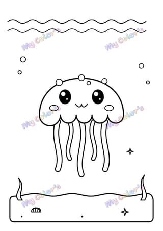 Coloriage La méduse rigolote à imprimer