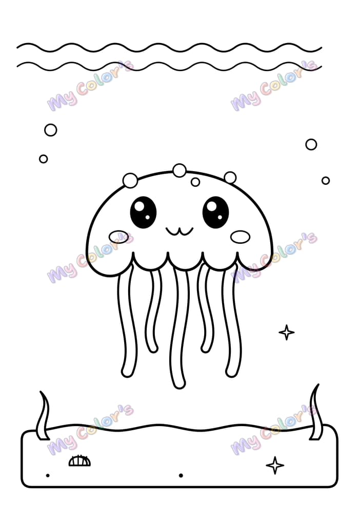 Coloriage La méduse rigolote à imprimer