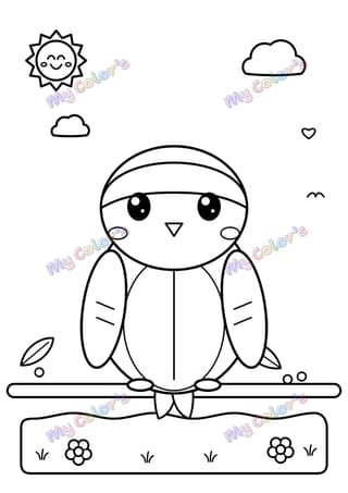Coloriage La mésange sur sa branche à imprimer