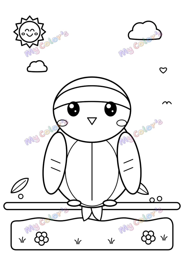Coloriage La mésange sur sa branche à imprimer