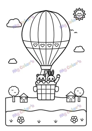 Coloriage La montgolfière à imprimer