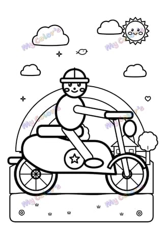 Coloriage La moto à imprimer