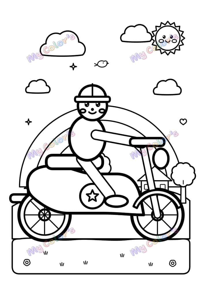 Coloriage La moto à imprimer