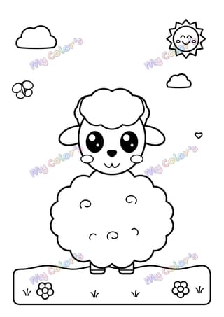 Coloriage Le mouton tout bouclé à imprimer