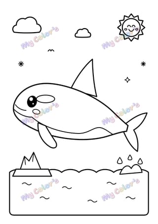 Coloriage L’orque qui saute à imprimer