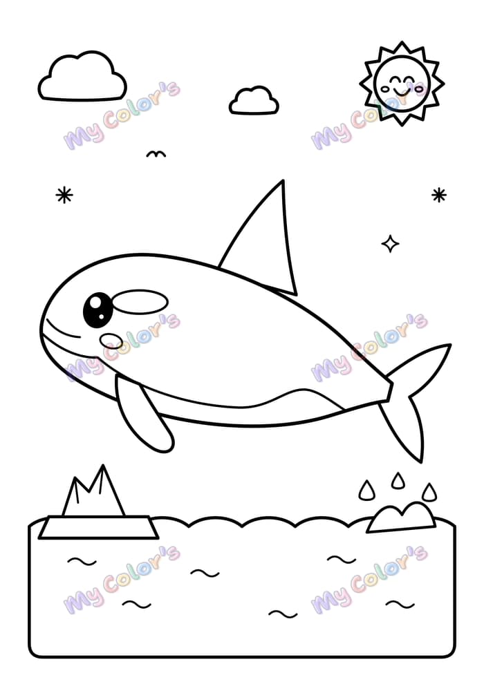 Coloriage L’orque qui saute à imprimer