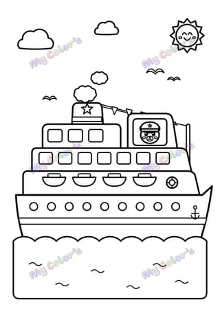 Coloriage Le paquebot à imprimer